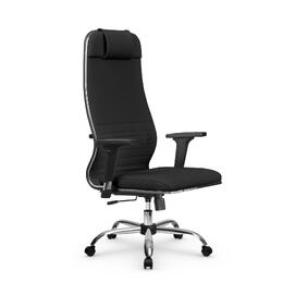 Кресло офисное Мэдисон (black) серый пластик черная экокожа