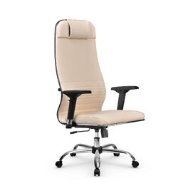 Кресло офисное Хельмут (grey) сталь + хром серая сетка