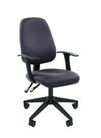 Кресло офисное IQ (black+grey) черный пластик серая ткань