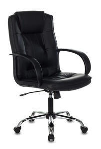 Кресло руководителя Бюрократ T-800N Кожа черная/задняя часть спинки искус. кожа черная
