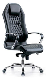 Кресло руководителя Бюрократ AURA Кожа черная/задняя часть спинки искус. кожа черная