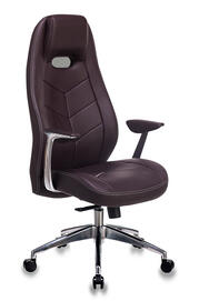 Кресло руководителя Бюрократ Zen Кожа коричневая/задняя часть спинки Искус. кожа коричневая