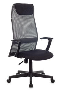 Кресло руководителя Бюрократ KB-8 Сиденье ткань TW-11 черная/спинка сетка TW-01 черная