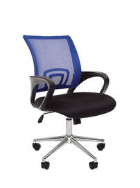 Кресло офисное Chairman 696 хром Ткань TW/Сетка Черный/синий