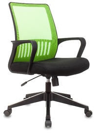 Офисное кресло Бюрократ MC-201 Сиденье ткань TW-11 черная/спинка сетка TW-03A салатовая