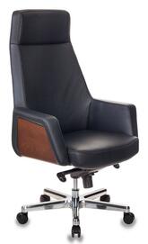 Кресло руководителя Бюрократ ANTONIO Кожа черная/задняя часть спинки искус. кожа черная