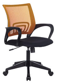 Офисное кресло Бюрократ CH-695N Сиденье ткань TW-11 черная/спинка сетка TW-38-3 оранжевая