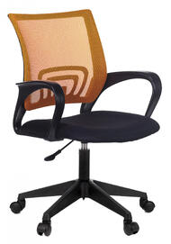 Офисное кресло Бюрократ CH-695NLT Сиденье ткань TW-11 черная/спинка сетка TW-38-3 оранжевая