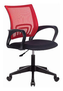 Офисное кресло Бюрократ CH-695NLT Сиденье ткань TW-11 черная/спинка сетка TW-35N красная