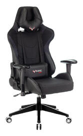 Кресло игровое Бюрократ Viking 4 AERO Искус. кожа черная/ткань черная 26-28/сетка черная TW-11-серая TW-12