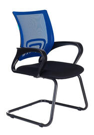 Конференц-кресло Бюрократ CH-695N-AV Сиденье ткань TW-11 черная/спинка сетка TW-05 синяя