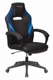 Кресло игровое Бюрократ Viking 3 AERO Искус. кожа черная/ткань черная 26-28/сетка синяяTW-10-голубаяTW-55-сераяTW-12