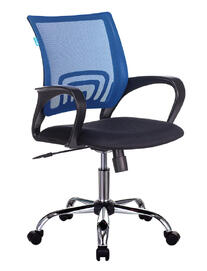 Кресло офисное IQ (White plastic blue) белый пластик голубая ткань