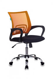 Офисное кресло Бюрократ CH-695NSL Сиденье ткань TW-11 черная/спинка сетка TW-38-3 оранжевая