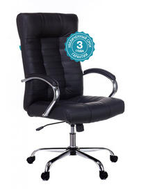 Кресло руководителя Бюрократ KB-10 SL Кожа черная/задняя часть спинки искус. кожа черная