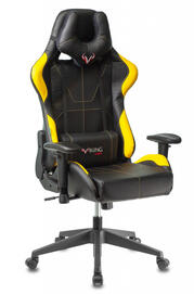 Кресло игровое Бюрократ Viking 5 AERO Искус. кожа черная/желтая