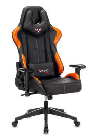 Кресло игровое Бюрократ Viking 5 AERO Искус. кожа черная/оранжевая