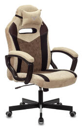 Кресло игровое Бюрократ Viking 6 KNIGHT Ткань бежевая/ткань коричневая/экокожа коричневая