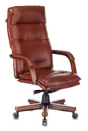 Кресло руководителя Бюрократ T-9927 WALNUT Кожа светло-коричневая/задняя часть спинки искус. кожа светло-коричневая