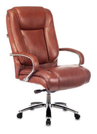 Кресло руководителя Бюрократ T-9925 SL Кожа светло-коричневая/задняя часть спинки искус. кожа светло-коричневая