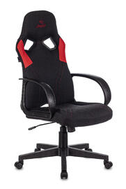 Кресло игровое Бюрократ ZOMBIE RUNNER Ткань черная/искус. кожа красная