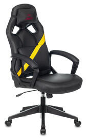 Кресло игровое Бюрократ ZOMBIE DRIVER Искус. кожа черная/желтая