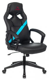 Кресло игровое Бюрократ ZOMBIE DRIVER Искус. кожа черная/синяя