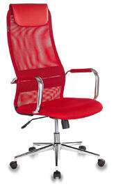 Кресло руководителя Бюрократ KB-9N Сиденье ткань TW-97N красная/Cпинка сетка TW-35N красная