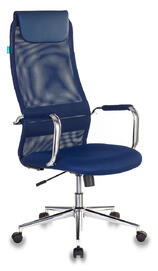 Кресло руководителя Бюрократ KB-9N Сиденье ткань TW-10N синяя/спинка сетка TW-05N синяя