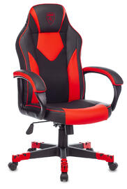 Кресло игровое Бюрократ ZOMBIE GAME 17 Ткань черная, красная/экокожа черная, красная