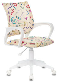 Кресло детское Бюрократ KD-W4 Ткань песочная с рисунком Sticks 02