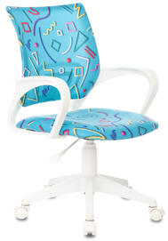 Кресло детское Бюрократ KD-W4 Ткань голубая с рисунком Sticks 06