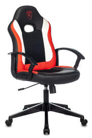Кресло игровое Бюрократ ZOMBIE 11 Ткань черная, красная/экокожа черная, красная