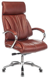 Кресло руководителя Бюрократ T-9904 NSL Кожа светло-коричневая/задняя часть спинки искус. кожа светло-коричневая