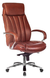 Кресло руководителя Бюрократ T-9922 SL Кожа светло-коричневая/задняя часть спинки искус. кожа светло-коричневая