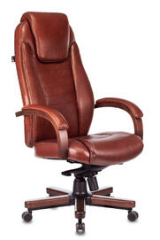 Кресло руководителя Бюрократ T-9923 WALNUT Кожа светло-коричневая/задняя часть спинки искус. кожа светло-коричневая