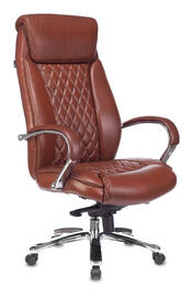 Кресло руководителя Бюрократ T-9924 SL Кожа светло-коричневая/задняя часть спинки искус. кожа светло-коричневая