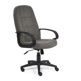 Кресло офисное Бит белый пластик серая сетка темно серая ткань