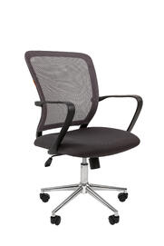 Кресло офисное Интер LB черный пластик серая сетка серая ткань