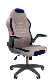 Кресло игровое (геймерское) Chairman Game 50 Ткань велюр Серый/синий