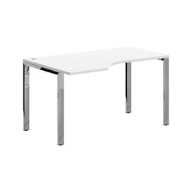 Офисная мебель Xten Gloss Стол эргономичный XGCET 149.1(L) Белый/Нержавейка полированная 1400x900x750