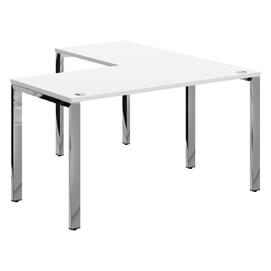 Офисная мебель Xten Gloss Стол угловой XGCT 1415.1 Белый/Нержавейка полированная 1400x1500x750