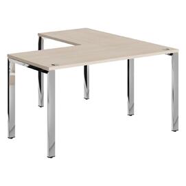 Офисная мебель Xten Gloss Стол угловой XGCT 1415.1 Бук Тиара/Нержавейка полированная 1400x1500x750