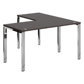 Офисная мебель Xten Gloss Стол угловой XGCT 1415.1 Дуб Юкон/Нержавейка полированная 1400x1500x750