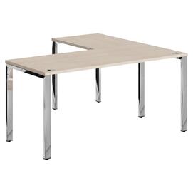 Офисная мебель Xten Gloss Стол угловой XGCT 1615.1 Бук Тиара/Нержавейка полированная 1600x1500x750