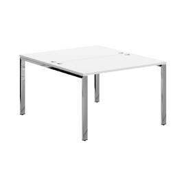 Офисная мебель Xten Gloss Рабочая станция (стол 2-х местный) XGWST 1214.1 Белый/Нержавейка полированная 1200x1406x750