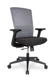 Кресло офисное IQ (white+grey) белый пластик серая ткань