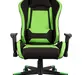 Геймерское кресло College BX-3760 Black/Green Ткань черно-зеленая/Ткань зеленая