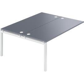Офисная мебель Смарт Модуль двойной универсальный на металлокаркасе СМС2-П-10К.120Э.Пр25 Графит/Белый металл 1000x1236x750