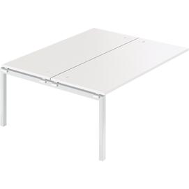 Офисная мебель Смарт Модуль двойной универсальный на металлокаркасе СМС2-П-10К.149Э.Пр25 Белый/Белый металл 1000x1496x750